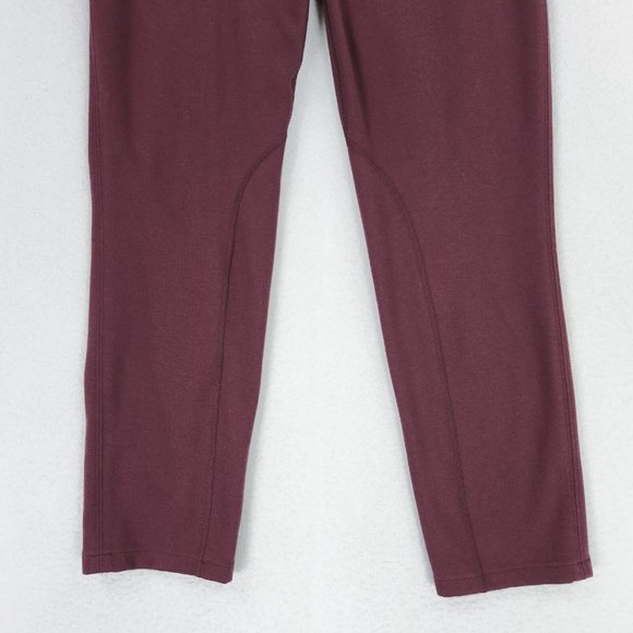 Talbots Pants Women 4 Burgundy Dalton Stretch Mid Rise Tapered Equestrian Seamed - Picture 4 of 13
